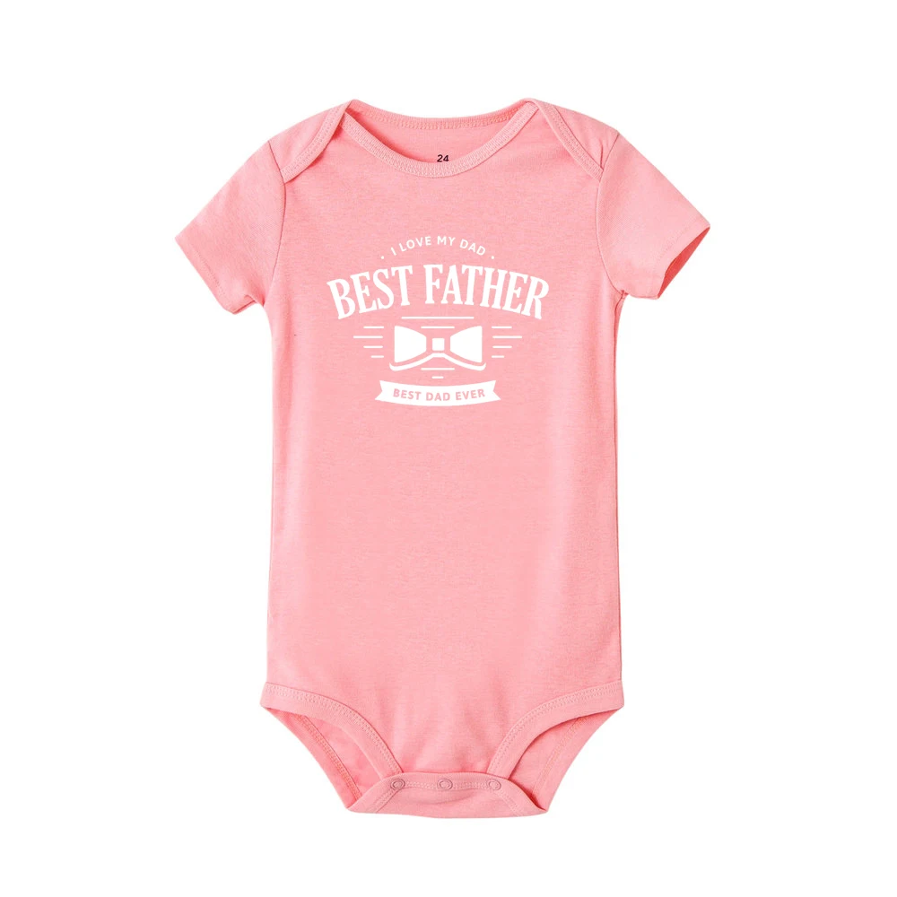 Best Dad Ever/Летняя Одежда для новорожденных; хлопковое боди для мальчиков и девочек; Забавный милый костюм каваи с короткими рукавами для младенцев