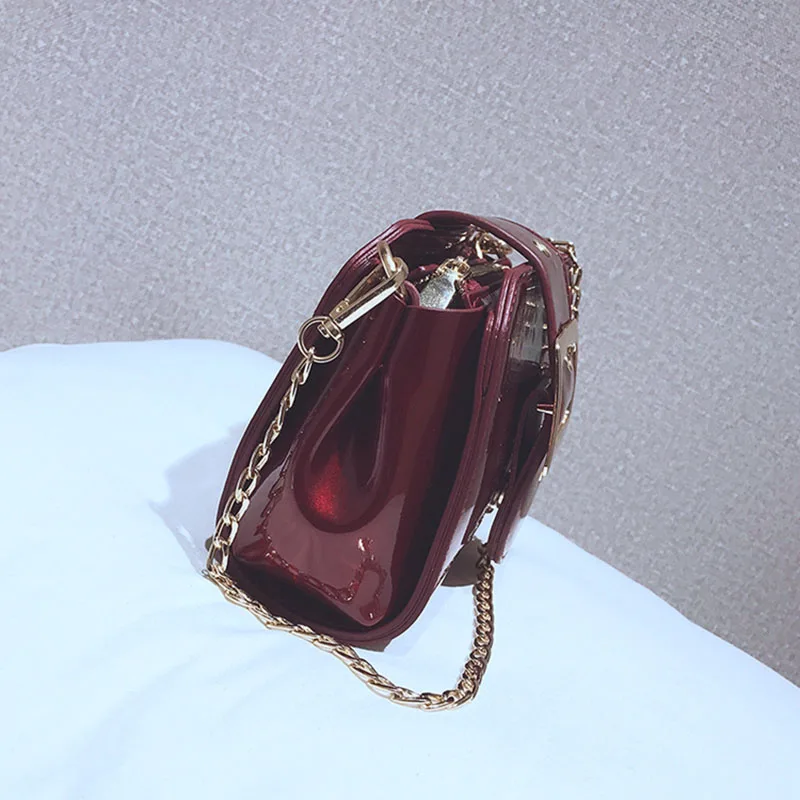 Donne Black Delle Sacchetti Marca Color Frizione Modo Qualità Borsa Disegno Bagss A Nuova Lucido Borse Spalla silver Viso Di Tracolla Sacchetto Red Alta wine HfdqSq5xw