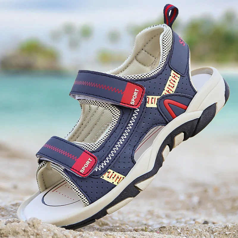 FONIRRA Fashion Designer Soft 2019 Kids Summer Sandals New Large Children's Shoes Hook&Loop Boys Beach Sandals Sport Sandals 653