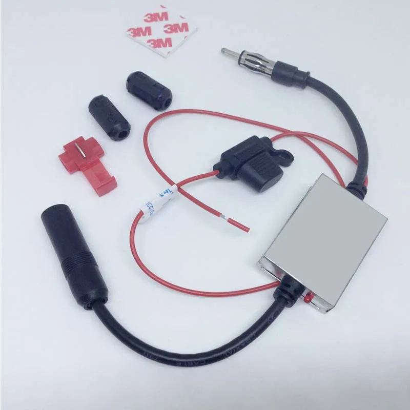 

FM Anti-interference Signal Amplifier Metal Antenna Radio Universal Auto Booster Amp 88-108Mhz 12pcs