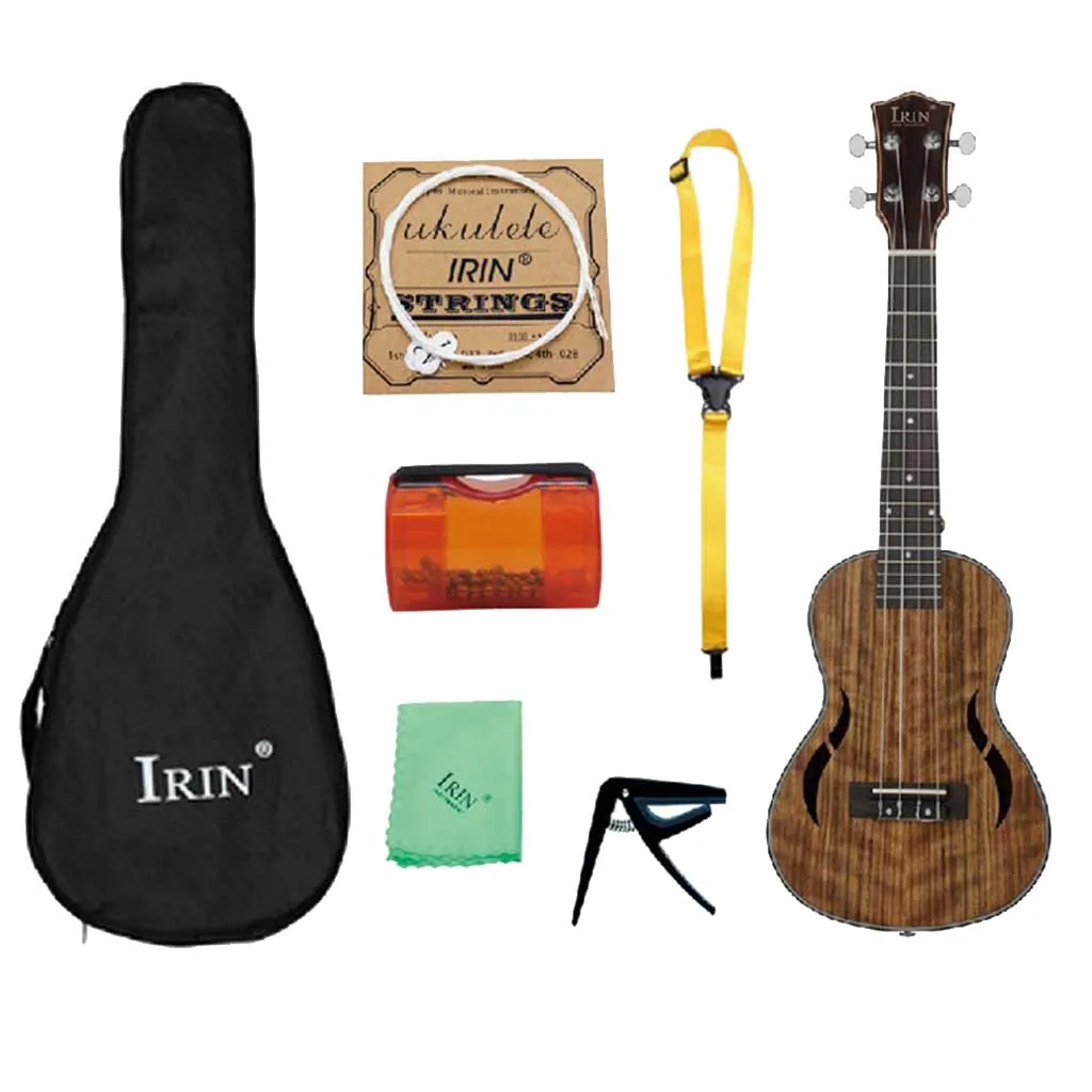 

1 Set 23 Inch Wooden Ukulele Guitar Bag Cases String Strap Belt Capo for Beginner Home-schooling or Professional Performance