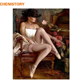 

CHENISTORY Sexy Woman Painting By Numbers DIY Abstract Oil Painting Home Decor Canvas Painting Adornment Wall Art Picture 40x50