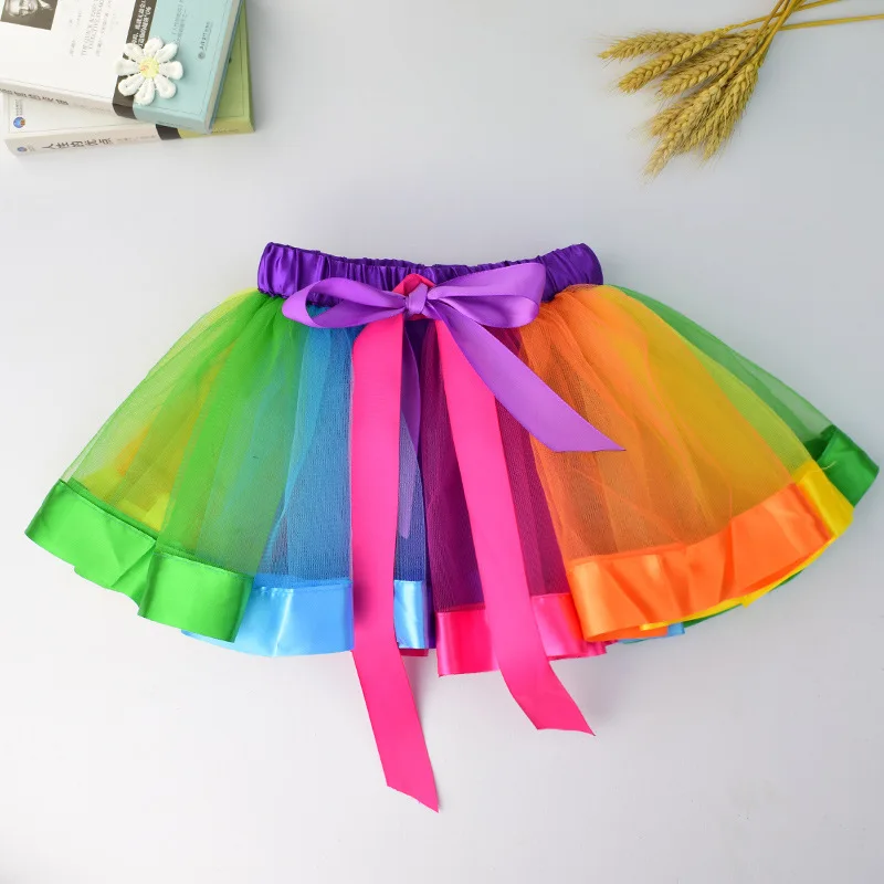 In Stock Lovely Rainbow Short Children Petticoats One Layer Tulle Underskirt Flower Girl Dresses 2019 Petticoats Kids crinoline