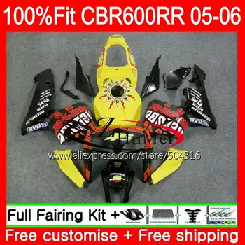 

Injection For HONDA CBR 600RR CBR600 RR 05 06 600F5 Repsol yellow 51SH14 CBR600RR F5 05 06 CBR600F5 CBR 600 RR 2005 2006 Fairing