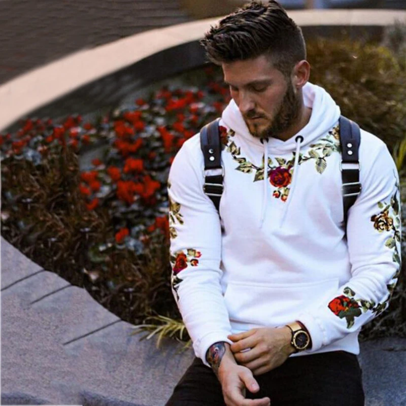 men Long Sleeve Sports top Hooded Sweatshirt (1)