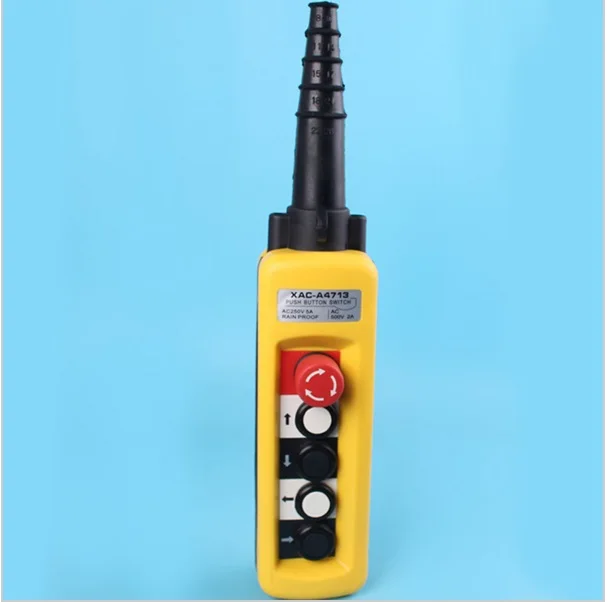 

One Speed Hoist Crane 4 Pushbuttons Pendant Control Station With Emergency Stop