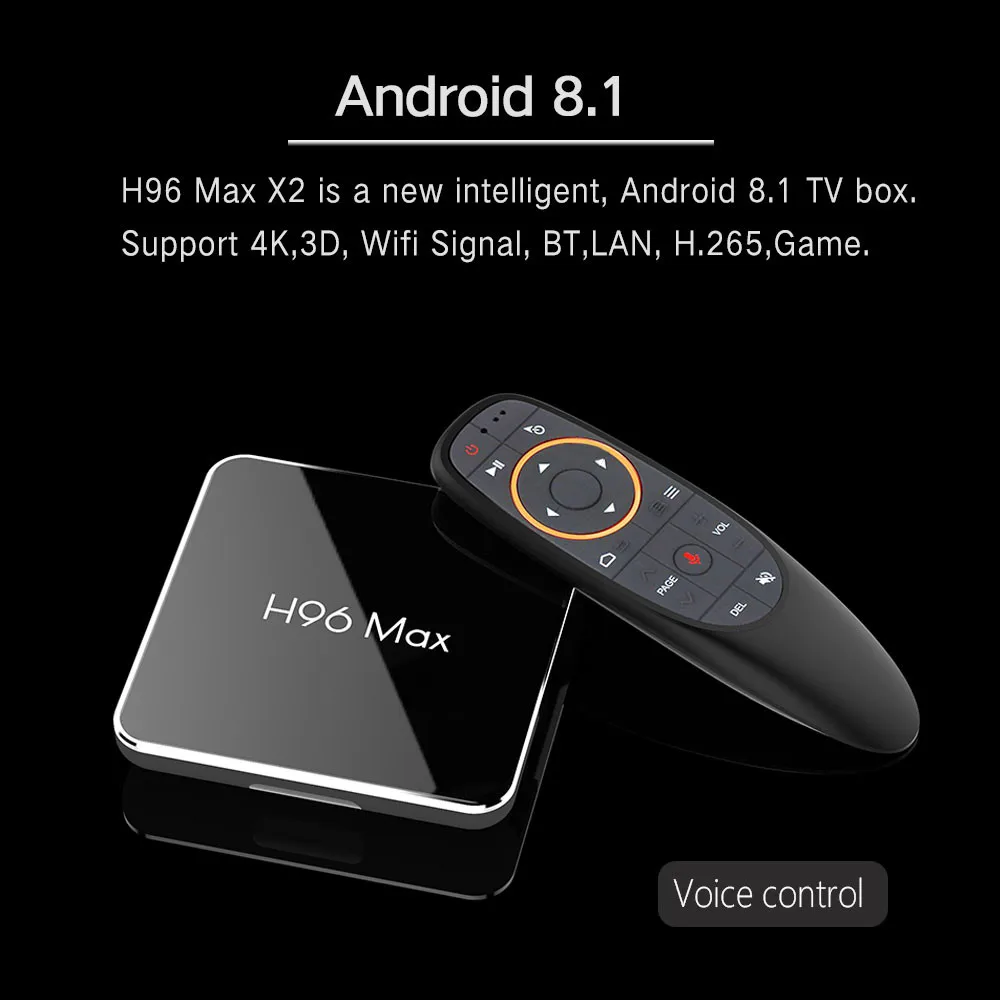 H96 Max X2 Android 8,1 ТВ приставка Amlogic S905x2 LPDDR4 4 Гб 64 Гб четырехъядерный 2,4G/5G Wifi H.265 USB 3,0 4K умный медиаплеер H96MAX