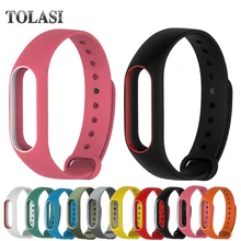 Цветной силиконовый ремешок на запястье, браслет, двойной цвет, сменный ремешок для часов для оригинального mi band 2, Xiaomi mi, ремешок, 2 браслета