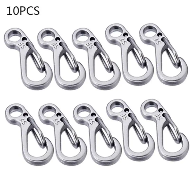 

Fishing Keychains Camping 10pcs Mini Key Ring Clips Snap Hook Carabiner Hanging Buckles Accessory Useful