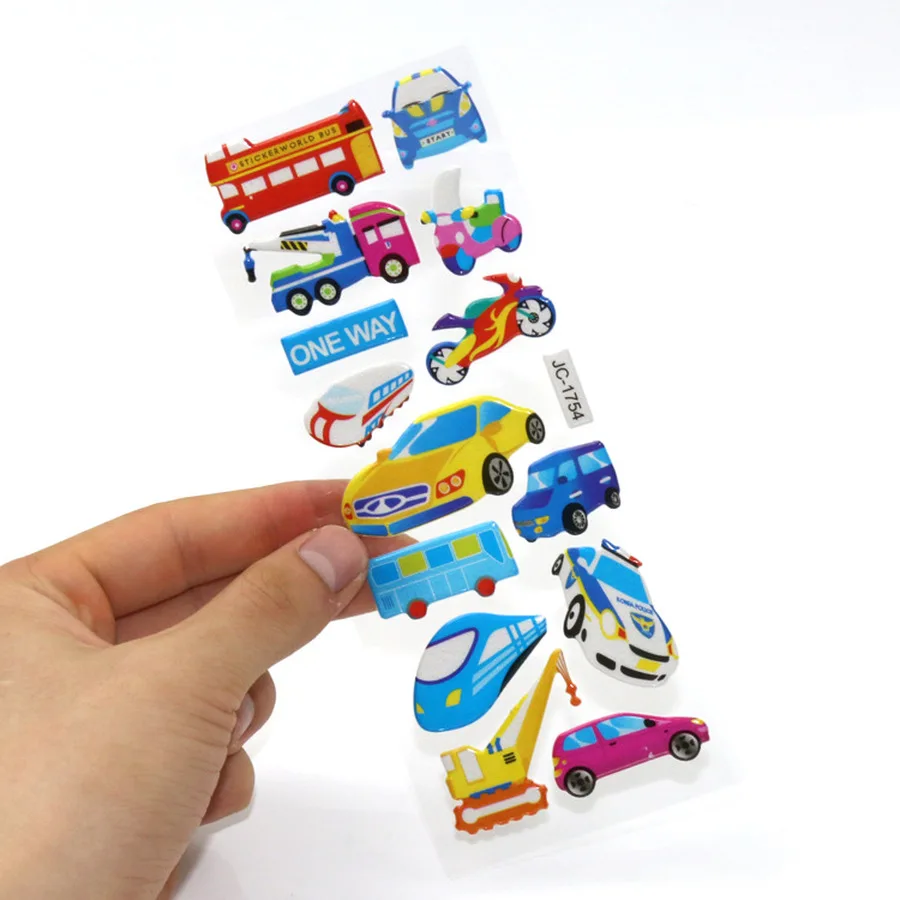 6 Different Sheets 3D sticker Crtoon Traffic Car DIY Stickers Toys PVC Scrapbook for Children Diary Notebook Decoration Gifts 6 Different Sheets 3D sticker Crtoon Traffic Car DIY Stickers Toys PVC Scrapbook for Children Diary Notebook Decoration Gifts