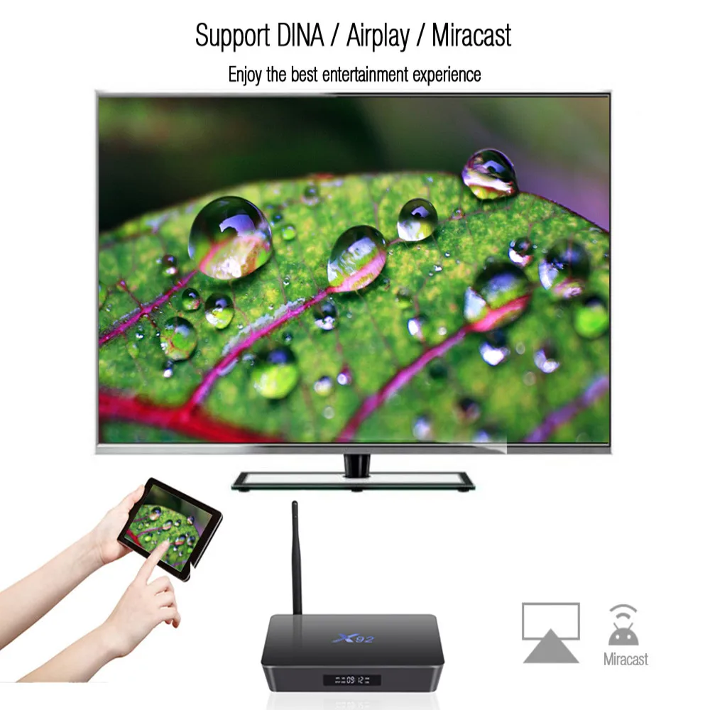 

X92 Amlogic S912 Octa-core Cortex-A53 Real-time Display Online Player 2.4GHz / 5.8GHz WiFi Bluetooth4.0 HD Connectivity TV Box