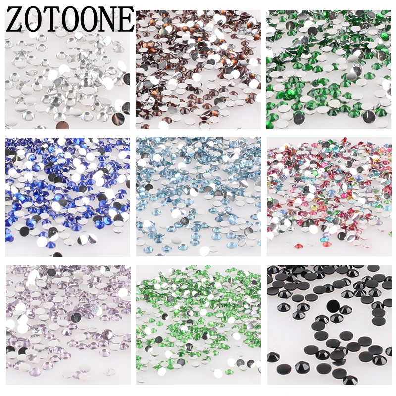ZOTOONE 1000 шт 3 5 см блестящие стразы с кристаллами не горячей фиксации FlatBack шитье