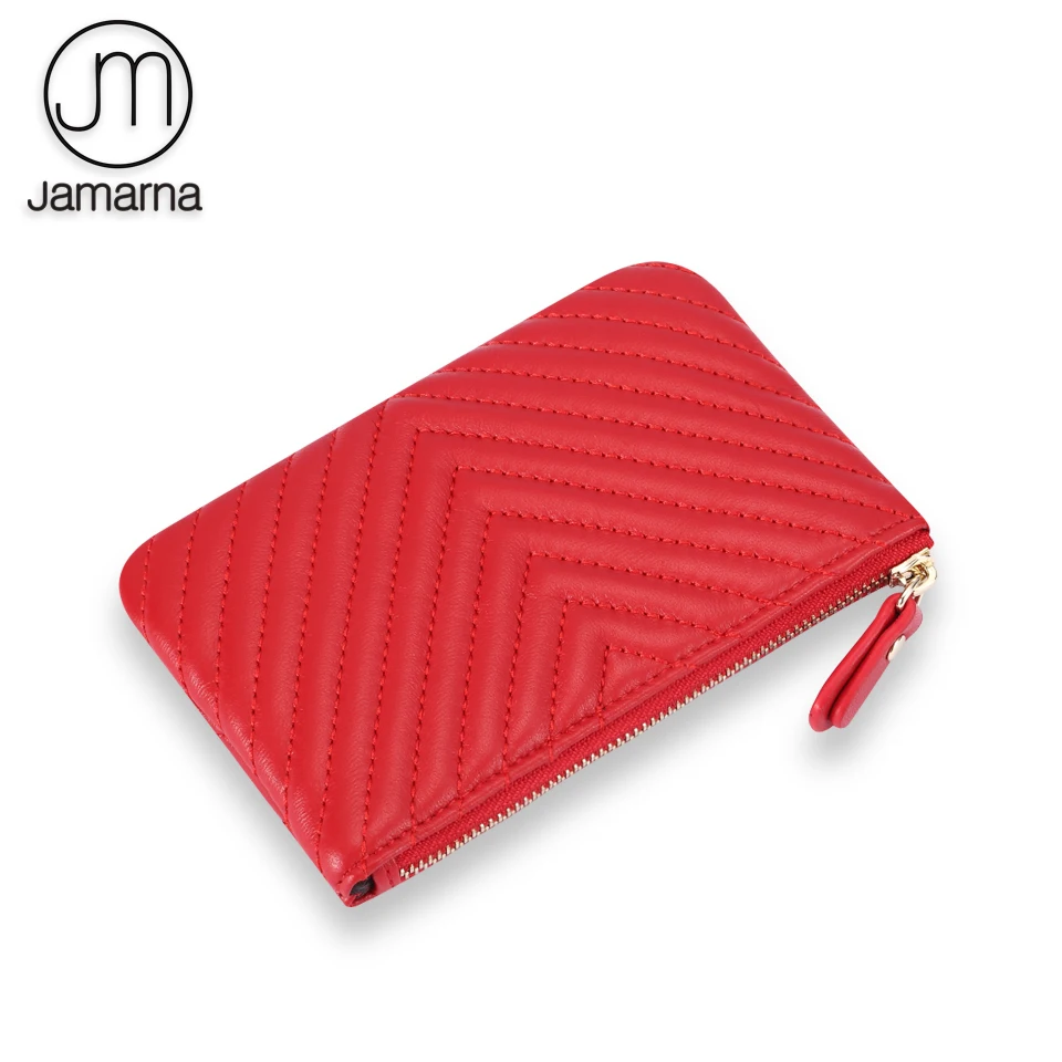 Кошелек для монет Jamarna из натуральной кожи на молнии маленькая цепочка ключей