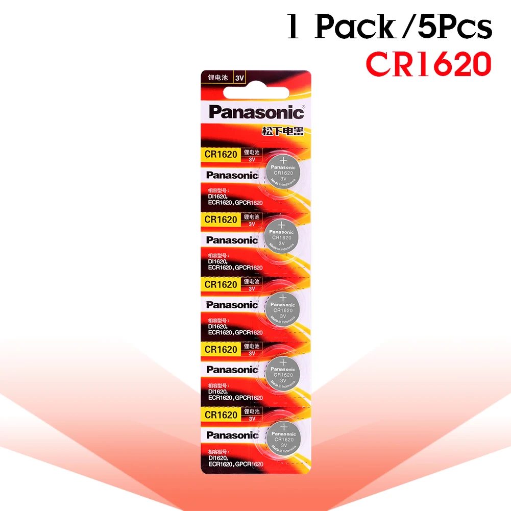 

Panasonic 5Pcs/Lot cr1620 Button Cell Batteries Original Product For Watch 3V Lithium Battery CR 1620 Suitable Supports Watch