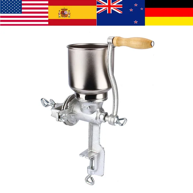 WALFRONT Manual Grain Grinder Stainless Steel Hand Mill Grinding Tools
