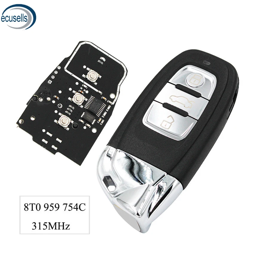 

3 Button Modified Smart Remote Key Fob for-Lamborghini Style for Audi 8T0959754C 315MHz