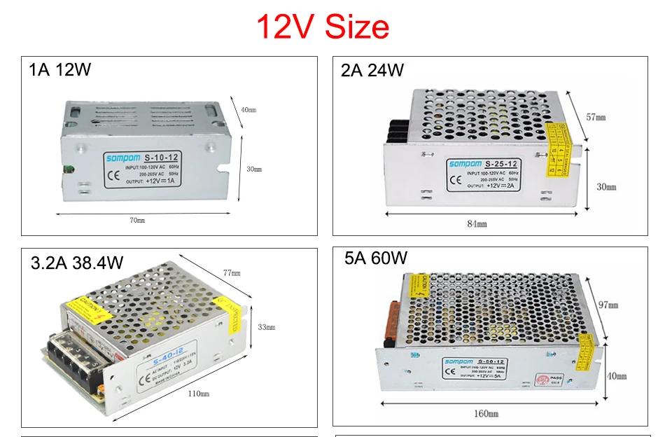 24 V Переключая Питание 12 V Источники питания трансформатор 1A 2A 3A 5A 8A 10A 20A 30A AC 110V 220V DC/DC 12 V 24 V преобразователь напряжения