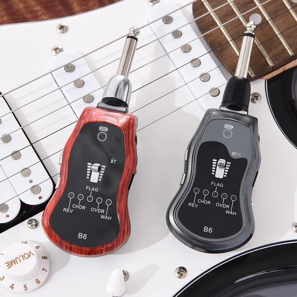 

USB Rechargeable Reverb/Chorus/Chrome/Overload/Frog 5 Sound Modes Electric Guitar Effector Amp Support Bluetooth Transmission