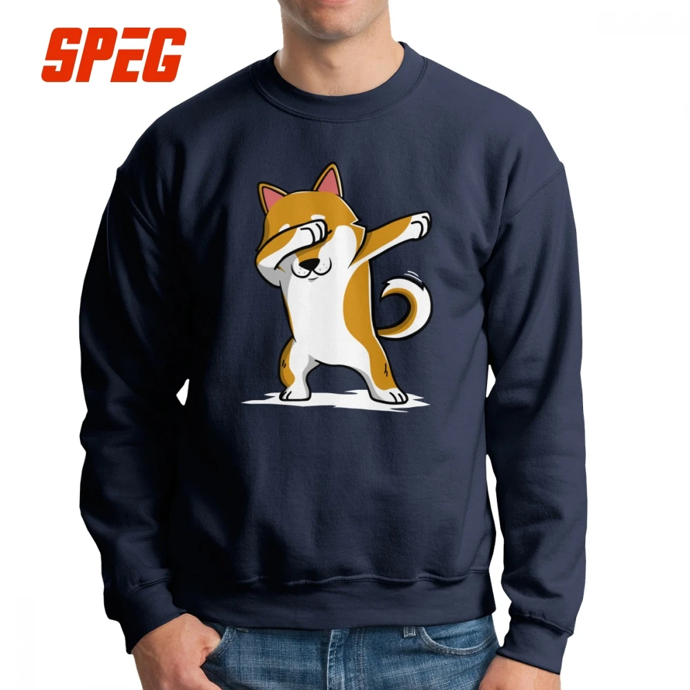 Dabbing Shiba Inu Funny Dog Men's Sweatshirts Graphic 100 Organic