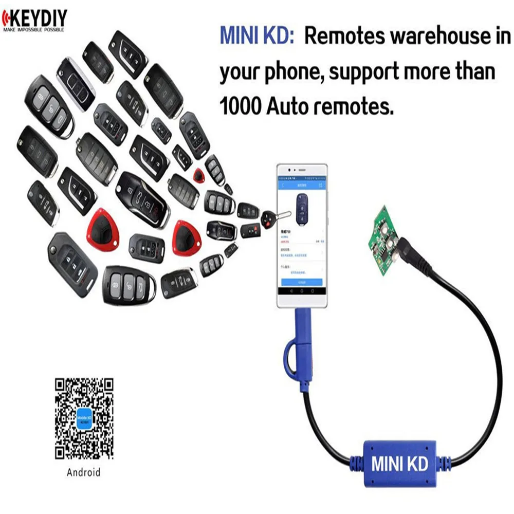 keydiy OBD2 Мини KD мобильный ключ удаленный генератор для Android и IOS системы бесплатное обновление навсегда