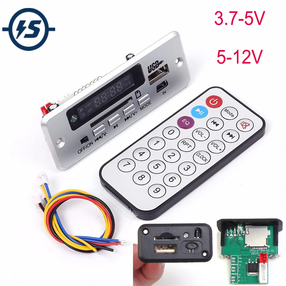 MP3 карта памяти U Disk TF USB FM SD декодер 3 7 5 в 12 В мини аудио декодирование плата