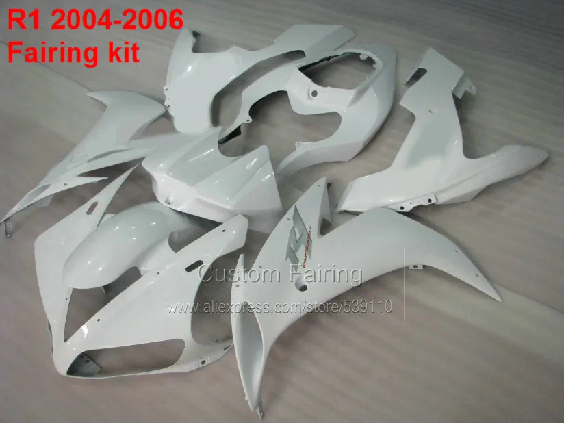Настроить Обтекатели для Yamaha YZF R1 2004 2005-2006 гг. 04 05 06(чистый белый) обтекатель комплект литьем под давлением SZ65