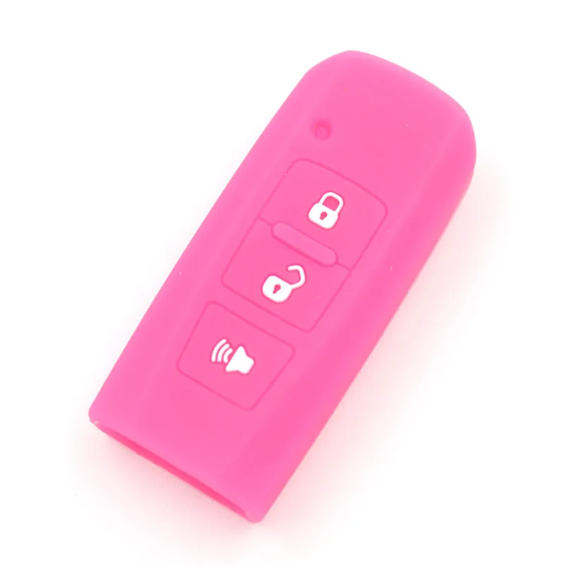 1PCS Pink Color Car Accessories Styling Key Cover Case Silicone Bag 3 Buttons For India Malaysia Proton Remote | Автомобили и