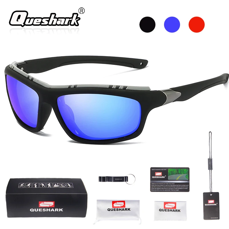 

Queshark Polarized Bicycle Glasses Cycling Eyewear Night Version MTB Mountain Bike Goggles Motorcycle Fishing Sport Sunglasses