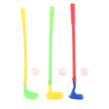 

Mini Golf Game 3 Golf Clubs + 3 Golf Ball Toy Sports for Baby Grasping Ability Developing Children Kids Golf Club Toys
