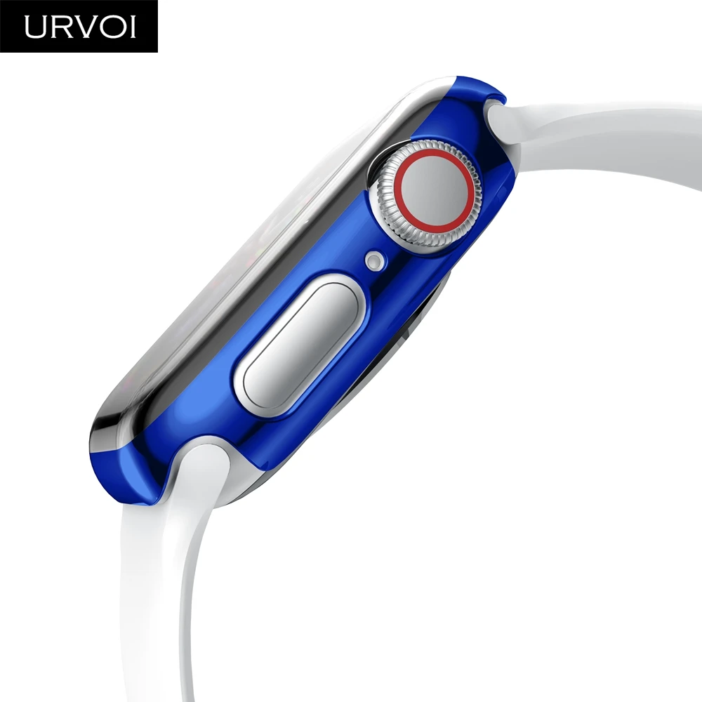 Пластиковый чехол URVOI для Apple Watch series 6 SE 5 4 3 полное покрытие Защита экрана iWatch slim fit