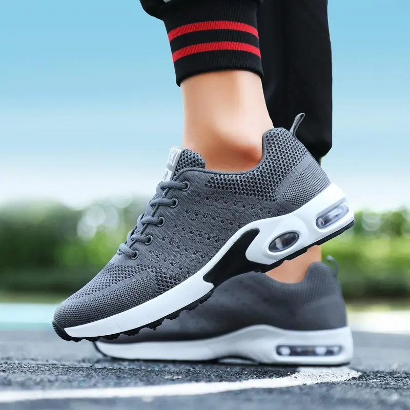 

Mesh Air Cushion Mens Shoes Sports Shoes Summer Men Sport Shoes Breathable Sneakers Man Gray Running Shoes Athletic Male B-290