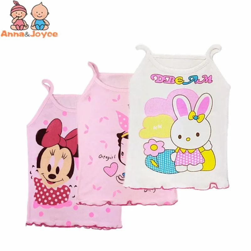 

2Pcs/lot Girls Tanks Children Vest Beach Clothing Baby Girl Summer Wear Tops Cotton Sleeveless Cool Good Quality