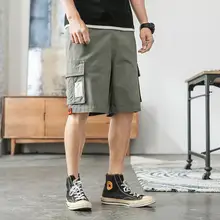 M-5XL шорты Карго с большими карманами для мужчин, однотонные, размера плюс, Повседневная Уличная одежда, шорты для тренировок в стиле хип-хоп, летние, XXXXXL