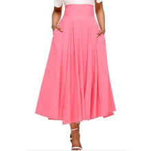 Стиль пять цветов пикантные однотонные юбки Harajuku элегантный длинная юбка плиссе Вечеринка Clud Женская мода женские офисные одежда