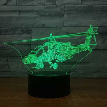 

LED fighter 3D night light touch 7 color decorative gift table lamp atmosphere lamp 1482