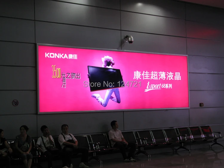 US $1.350.00 Outdoor Aluminium Led Advertising Frame a0Wall Mounted Ultrathin Rectangle Publicity Led Lightbox Free Shipping