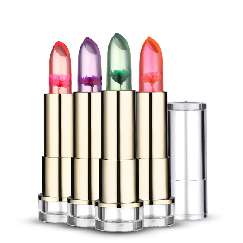 

Jelly Lipstick Moisturizer Temperature Changed Lip Stick 4 Colors Natural Nude Pigment Tinted Lip Balm Long-lasting Nutritious