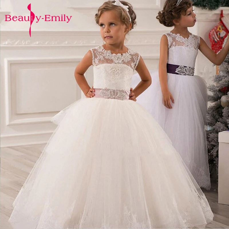 white flower girl dresses cheap