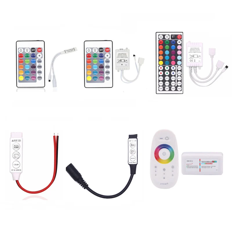 

SMD 5050 3528 2835 RGB LED strip Light tape accessories DC 12V 24key / 44 key RGB IR RF Remote Control For RGB led strip