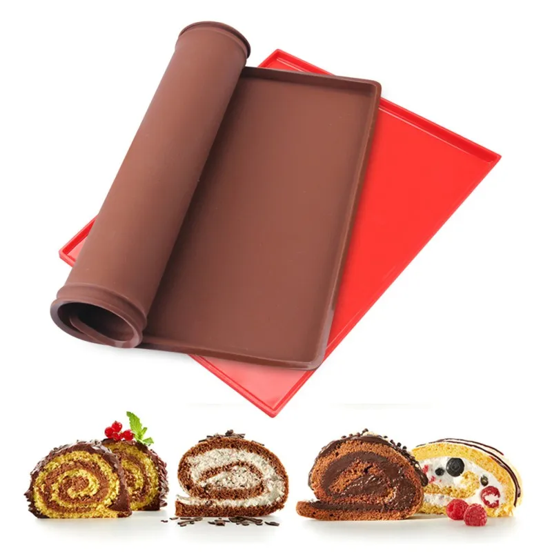 

Cake Roll Mat Baking Mat Silicone Non-stick Oven Mat Functional Baking Macaron Cake Pad Swiss Roll Pad Bakeware Baking Tools