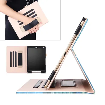 

For iPad Pro 10.5 Case, Auto Wake/Sleep Smart Case Leather Case Elastic Hand Strap Multi-Angle Card Holder For iPad Pro 10.5