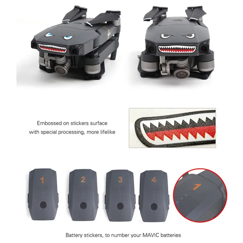 Drone accessories 2Pcs/Set Waterproof Sticker Decal Battery Number Sticker For DJI Mavic Mini / Mavic Mini 2 / Air MAVIC Pro DJI AIR 3