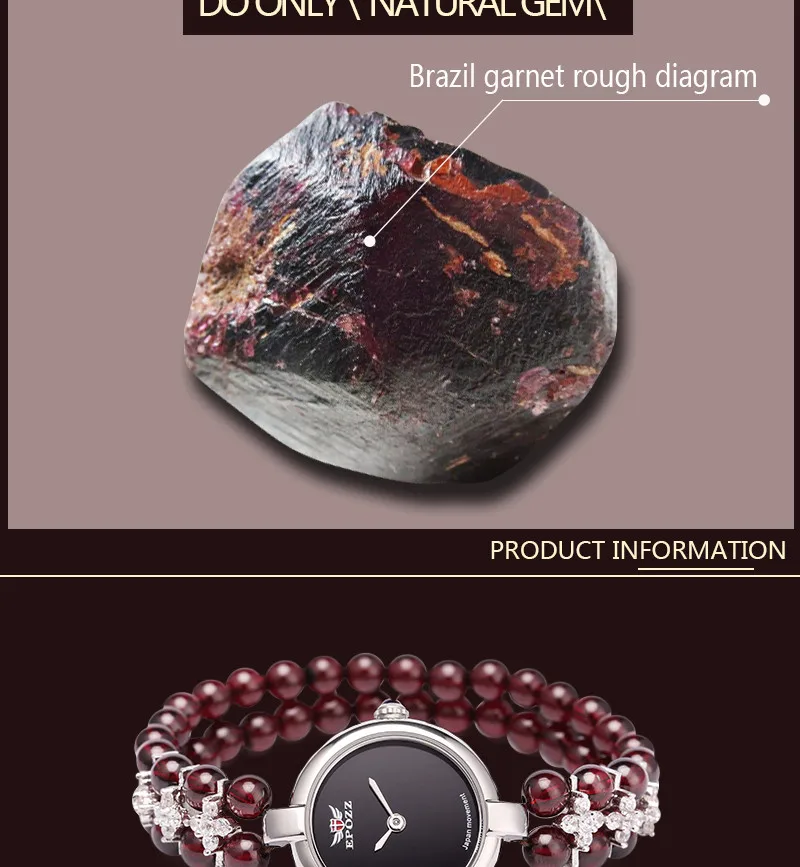 Красавицы императора EPOZZ Природа драгоценных камней серии кварцевые часы женские 925 Серебряные украшения из бисера часы жемчужный браслет H0721S1
