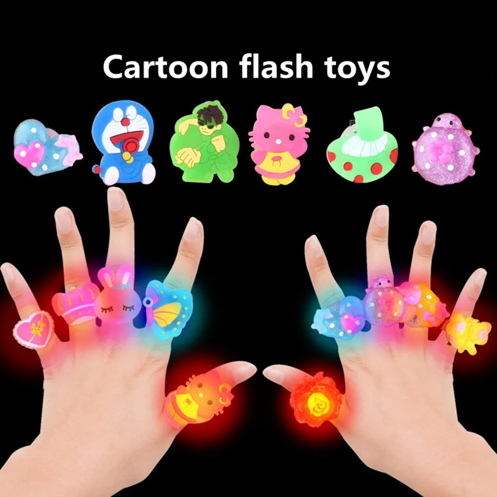Luminous Toys 10pcs Light Ring Toys Small Gifts LED Flashing Light