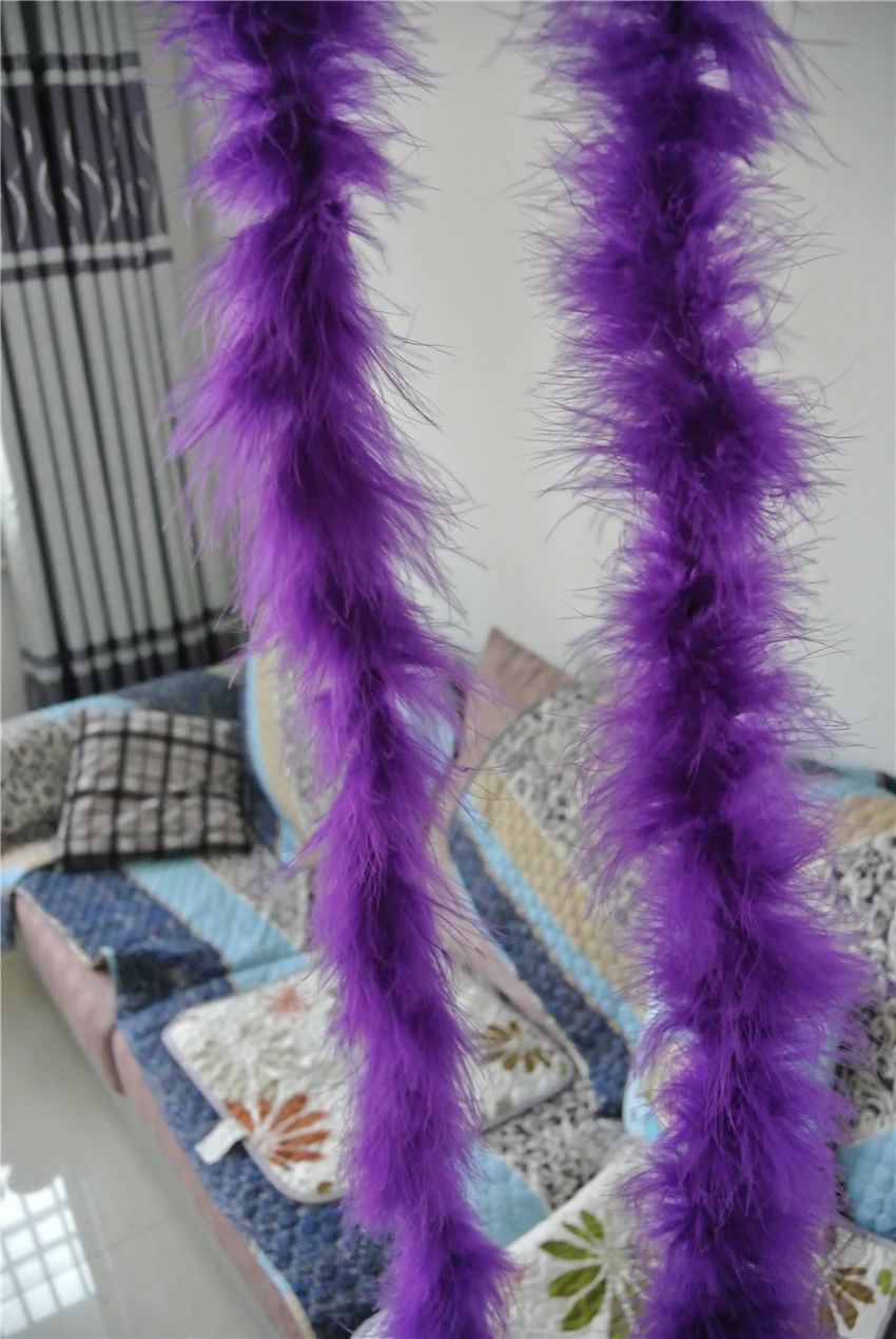 Free shipping 20pcs 200cm/pcs purple Marabou Feather Boa purple boa for
