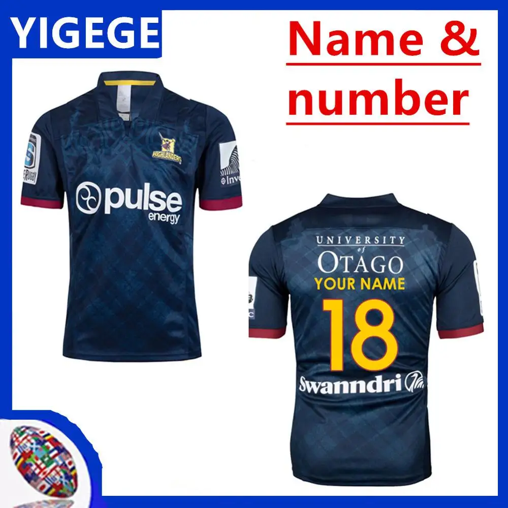 

2019 Highlanders Super Rugby Home Jersey new Zealand Chiefs Highlanders Blues Zealand Highlanders rugby size S-3XL (can print)