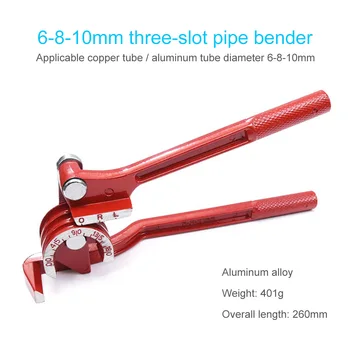 

6mm/8mm/10mm Pipe Bending Tools Heavy Duty Tube Bender Aluminum Alloy Tubing Bender Brake Fuel Line Curving Pliers 90/180 Degree