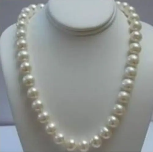 

Free Shipping >>>>> REAL CHARMING NATURAL 18" 10-11MM SOUTH SEA WHITE PEARL NECKLACE 14k CLASP