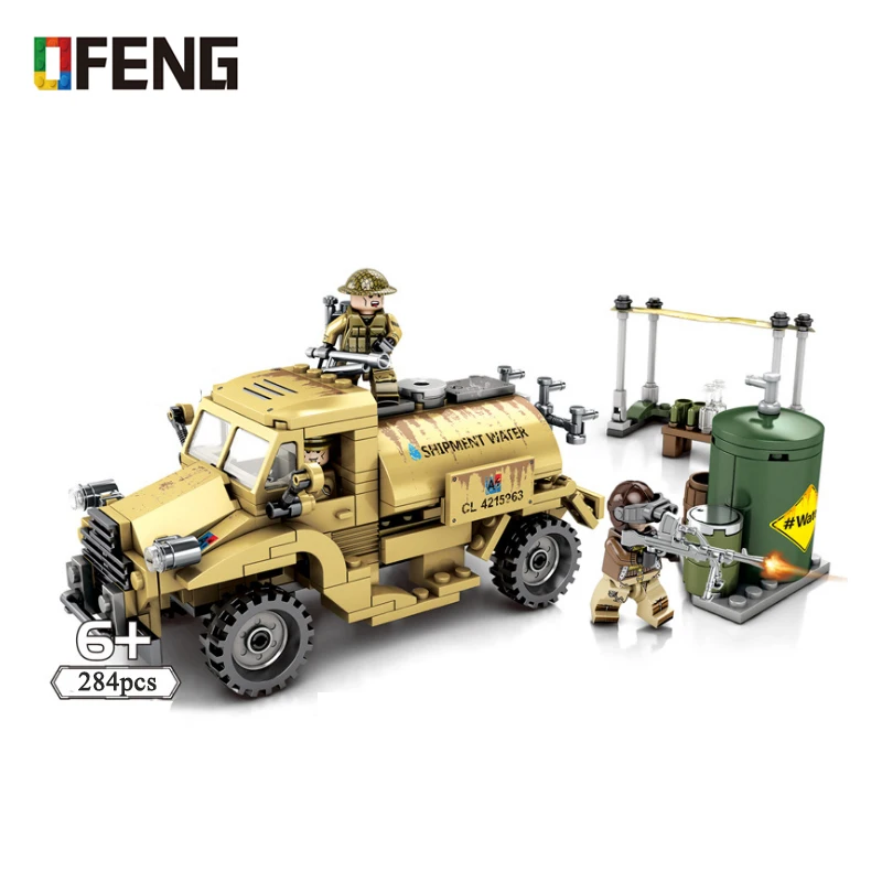 

Military Series Truck model building blocks Army Armored Vehicle soldier figure bricks Compatible toys children gift