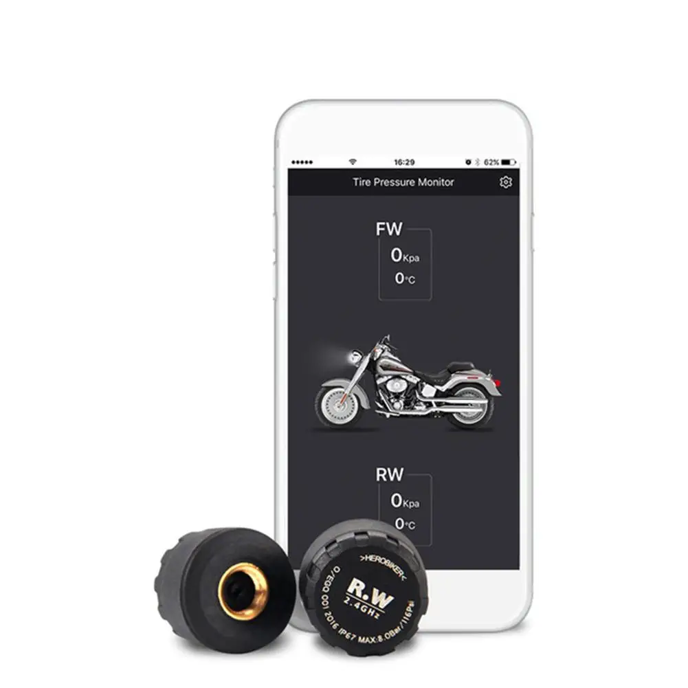 

Bluetooth 4.0 Waterproof Engine Tire Pressure Monitoring System Motorcycle Wireless TPMS Motorcycle Tire Alarm 2 External Sensor